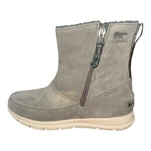 Women's Sorel Explorer Zip Boot Gray Ankle Winter Waterproof Comfy Size 6